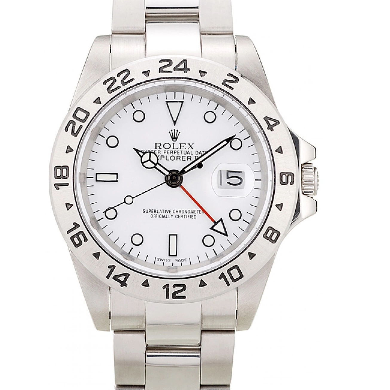 Dial Stainless Steel Explorer Rolex White Bezel 0605